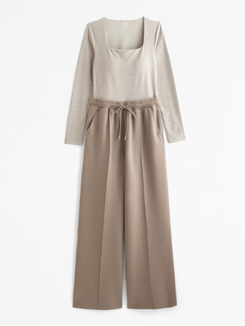 Abercrombie & Fitch Taupe Wide-Leg Drawstring Pants